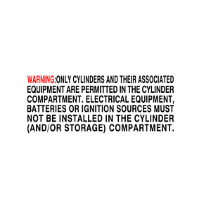 Caravan Gas Label Cylinder compartment