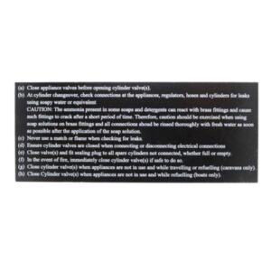 Caravan Gas Label Cylinder Changeover Procedure