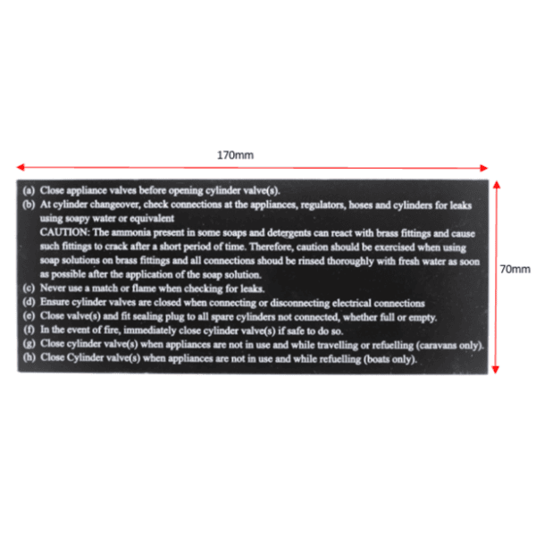 Caravan Gas Label Cylinder Changeover Procedure